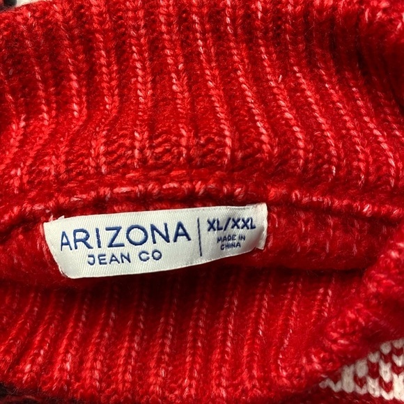 Arizona Jean Rumba Red Fairisle Plus Size Crop Too Sweater XL/XXL - Picture 6 of 7